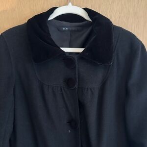 Marc Jacobs Black Velvet Collar Pea Coat - Vintage early 2000's